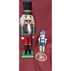 8 Inch Ashland Nutcracker And NWT Wooden Ornament Home Decor Holiday EUC